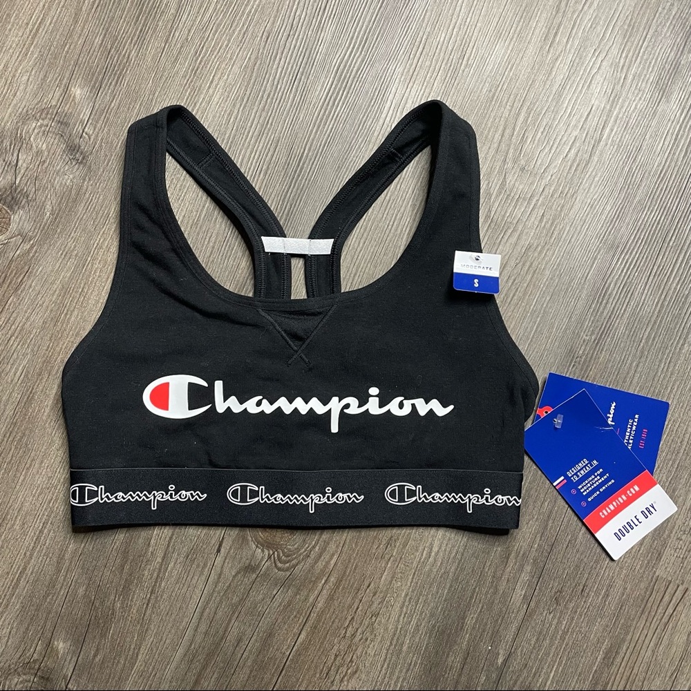 CHAMPION:
The Authentic Sports Bra, Script Logo
SMALL, BLACK